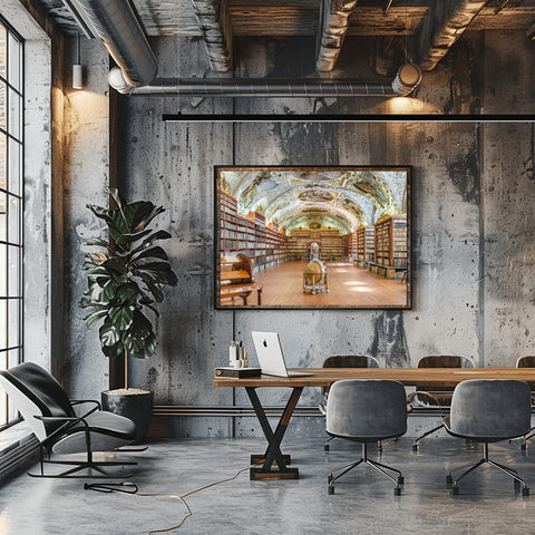 Strahov Library in Prague the Czech Republic. Acrylic framed or unframed photo of classic library, free shipping in the USA