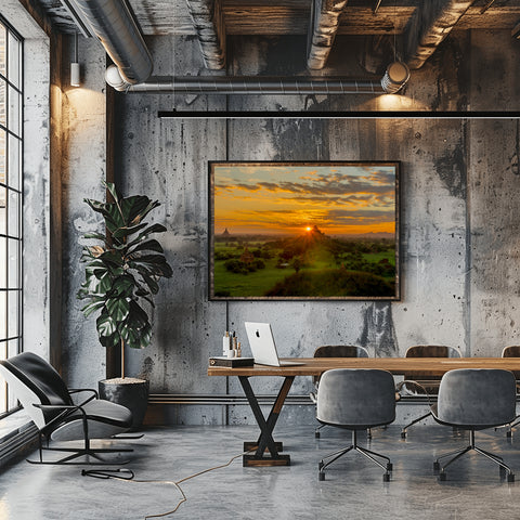  Sunrise in Bagan, Myanmar. Framed acrylic photo and unframed photo for sale with free shipping in the US.