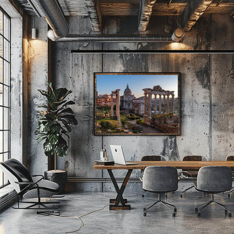 Roman Ruins, Italy in morning. Photo framed in acrylic and unframed photo and free shipping in the US