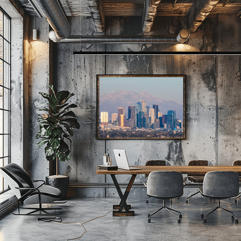 Los Angeles Skyline, Baldwin Hills. Photo framed in acrylic and unframed photo with free shipping in the USA.
