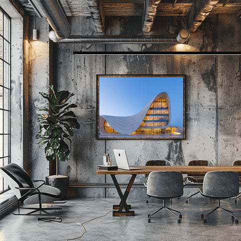 Heydar Aliyev Center, Baku, Azerbaijan. Photo framed in acrylic and unframed photo with free shipping in the US