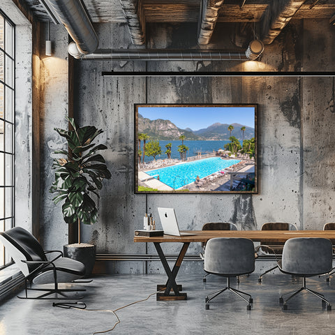 Grand Hotel Lake Serbelloni, Lake Como. Photo framed in acrylic and unframed photo with free shipping in the USA.