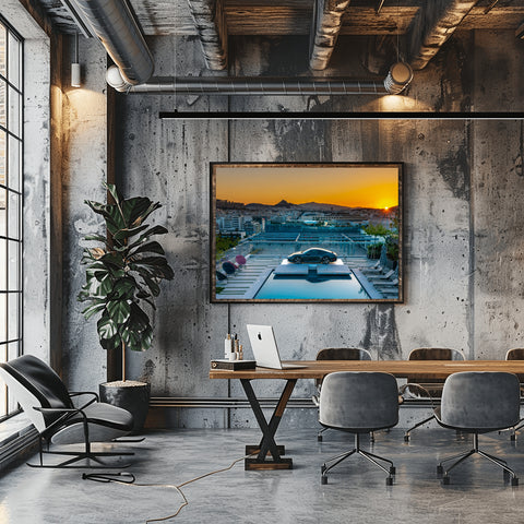 Sunset Grand Hyatt Athens, Greece. Photo framed in acrylic and unframed photo with free shipping in the USA.