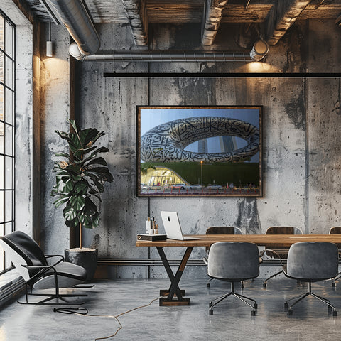 Time Slice the Museum of the Future in Dubai, UAE. Framed acrylic photograph, unframed photo for sale, free shipping  USA.