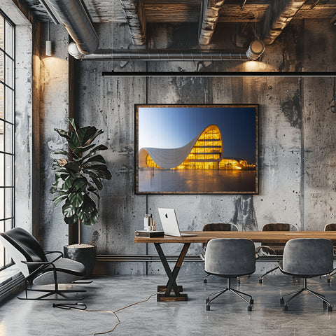 Time Slice Heydar Aliyev Center, Baku, Azerbaijan. Framed acrylic photograph, unframed photo for sale, free shipping  US.