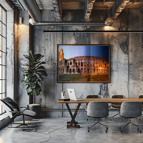 Time Slice Coliseum, Rome, Italy. Framed acrylic photograph, unframed photo for sale and free shipping  US
