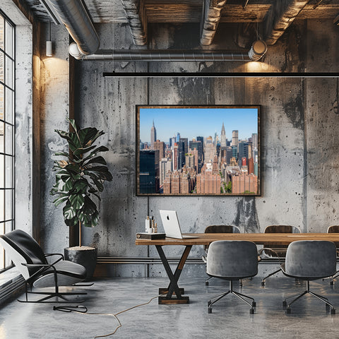 Empire State Building , Chrysler Building, New York City. Framed acrylic photo, unframed photo for sale, free shipping USA.