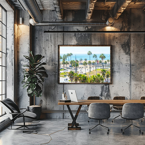 Tilt Shift Venice Beach, Los Angeles. Framed acrylic photo, unframed photo for sale with free shipping in USA