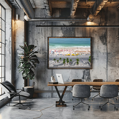 Copacabana Beach in Rio de Janeiro, Brazil. Framed acrylic photograph, unframed photo for sale, free shipping in the USA