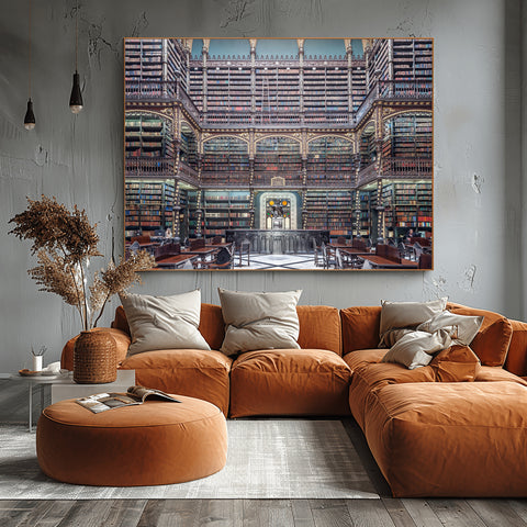 Real Gabinete Library in Rio de Janeiro, Brazil. Framed in acrylic or unframed library photo for sale, free shipping in the US.