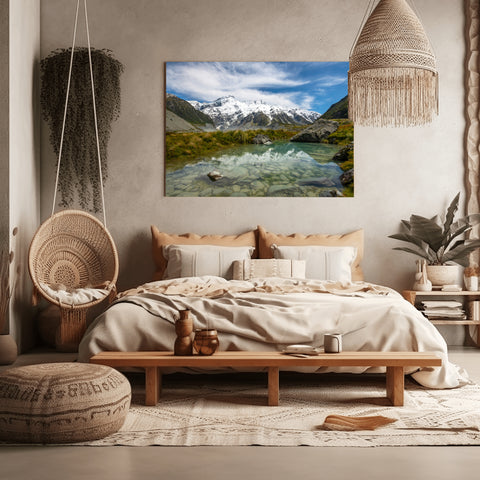 Hooker Valley, New Zealand. Framed acrylic photo and unframed photo for sale with free shipping in the USA.