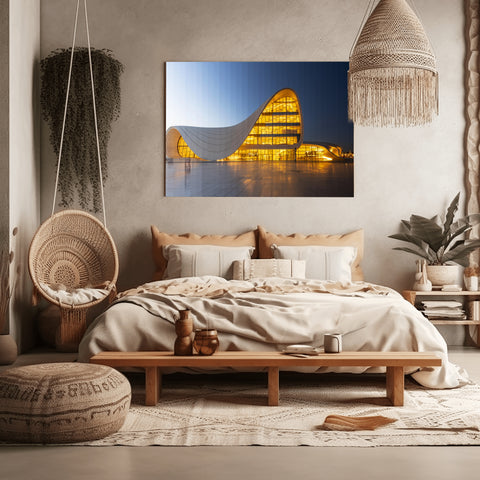 Time Slice Heydar Aliyev Center, Baku, Azerbaijan. Framed acrylic photograph, unframed photo for sale, free shipping in USA.