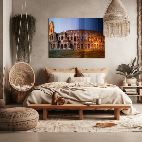 Time Slice Coliseum, Rome, Italy. Framed acrylic photograph, unframed photo for sale, free shipping  USA.