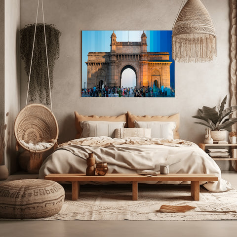 Time Slice Gateway to India, Mumbai. Framed acrylic photograph, unframed photo for sale, free shipping in US