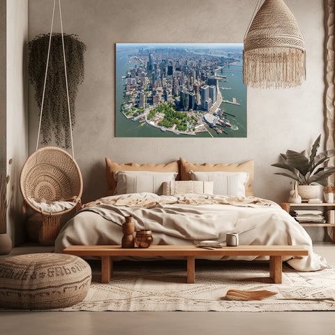 Downtown New York City by Helicopter. Framed acrylic photo, unframed photo for sale and free shipping in the US.