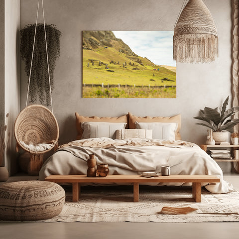 Tilt Shift Rano Raraku EI.  Framed acrylic photograph, unframed photos for sale, free shipping in the USA