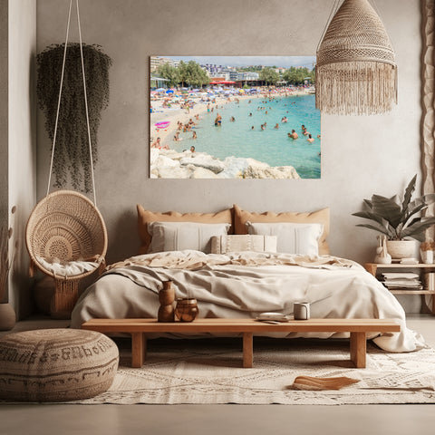 Bacvice Beach in Split, Croatia. Photograph framed in acrylic, unframed photo with free shipping in the USA.