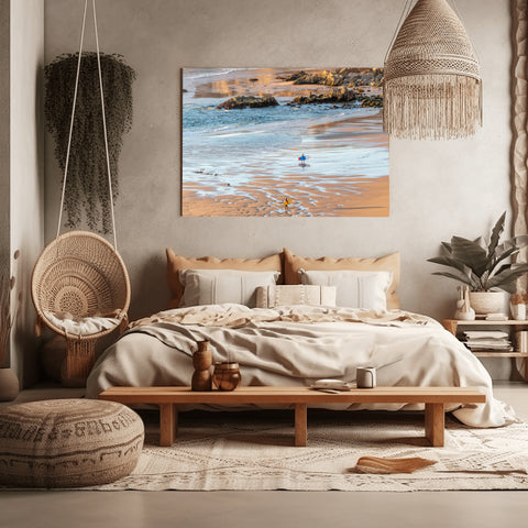 Kontogialos Beach White Umbrellas, Corfu, Greece. Framed acrylic photo, unframed photograph for sale with free shipping in the US