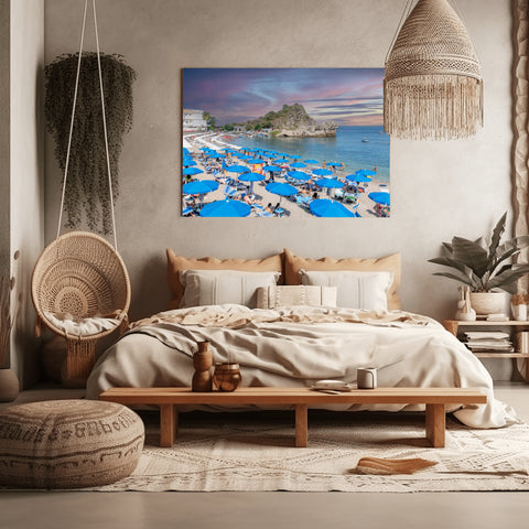 Lido La Dolce Vita, Messina, Italy. Framed acrylic photo, unframed photograph for sale and free shipping in the US.