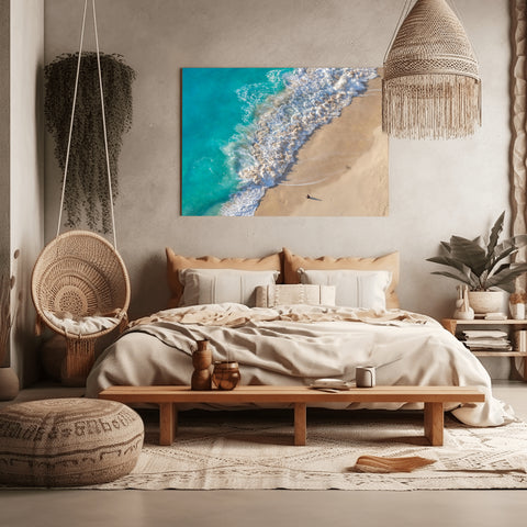 Waves crashing on Penida Beach, Bali Indonesia. Framed acrylic photo, unframed photo for sale, free shipping  the USA