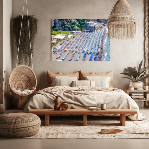 Umbrellas on Amalfi Beach. Framed acrylic photo, unframed photograph for sale and free shipping in the US.