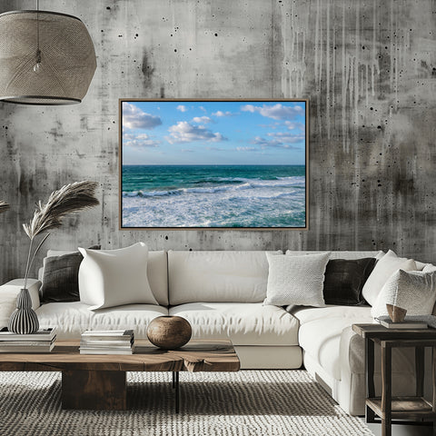 Horizon of Tangier, Africa. Framed acrylic photo and unframed photo for sale with free shipping in the US