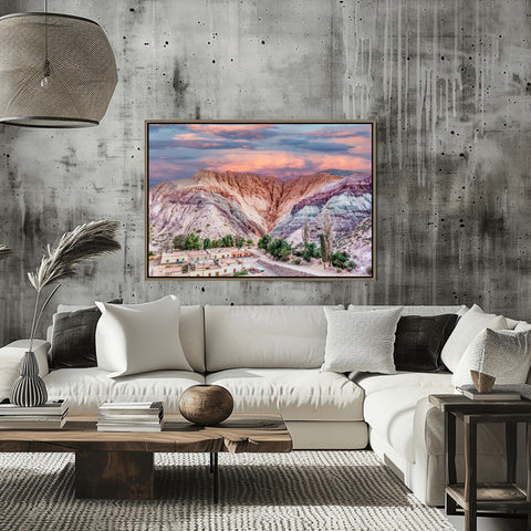 Jujuy mountain range Argentina.  Framed acrylic photo and unframed photo for sale and free shipping in the USA.