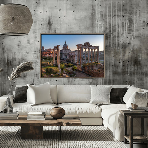Roman Ruins, Italy in morning. Photo framed in acrylic and unframed photo with free shipping in the USA.