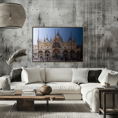 Time Slice St. Mark's Square in Venice, Italy. Framed acrylic photograph, unframed photo for sale, free shipping  US
