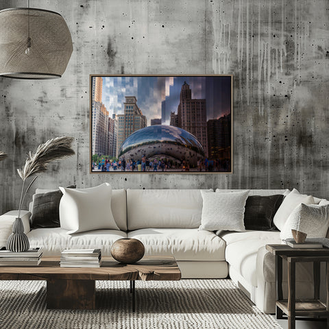 Time Slice The Bean, Chicago. Framed acrylic photograph, unframed photo for sale and free shipping in the USA