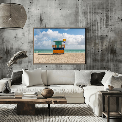 41st Street Miami Beach Lifeguard Tower. Framed acrylic photo and unframed photo for sale, free shipping in the US.
