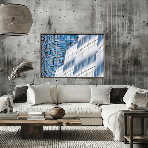 Chelsea Glass Buildings, New York. Framed acrylic photo, unframed photo for sale with free shipping in US.