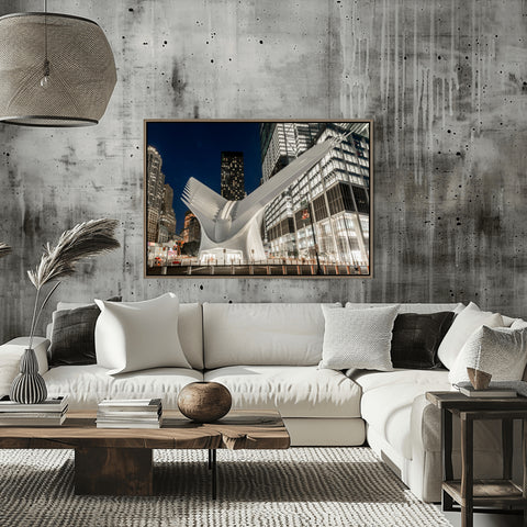 Oculus at Night, New York. Framed acrylic photo or unframed photo for sale and free shipping in the US.