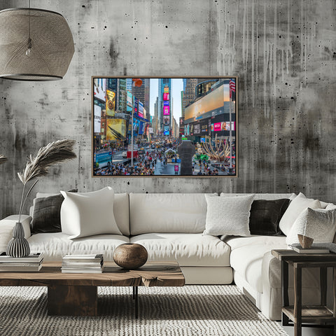 Times Square Daytime, New York City. Framed acrylic photo, unframed photo for sale with free shipping in the US.