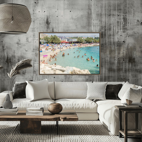 Bacvice Beach in Split, Croatia. Photograph framed in acrylic, unframed photo, free shipping in the US.