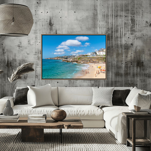 Bronte Beach Puffy Clouds Sydney, Australia. Framed photograph in acrylic, unframed photo for sale. Free shipping in the US.