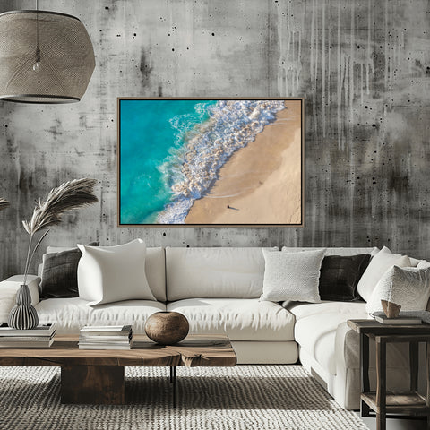 Waves crashing on Penida Beach, Bali Indonesia. Framed acrylic photo, unframed photo for sale, free shipping  the US