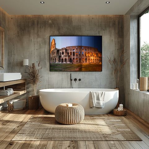 Time Slice Coliseum, Rome, Italy. Framed acrylic photograph, unframed photo for sale and free shipping  USA.