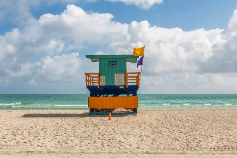 41st Street Miami Beach Lifeguard Tower. Framed acrylic photo and unframed photo for sale, free shipping in the USA.
