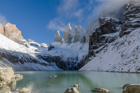 Torres Del Paine, Chile, Mountains.  Framed acrylic photo and unframed photo for sale with free shipping in the USA.