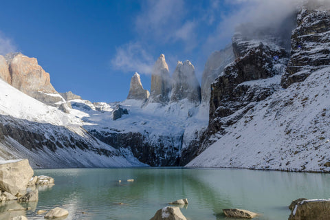 Torres Del Paine, Chile, Snow Capped Mountains