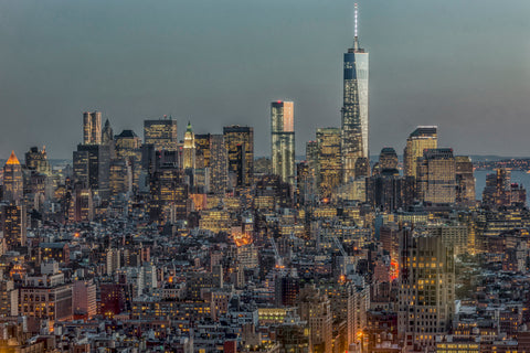 Downtown Skyline Dusk XII, New York City