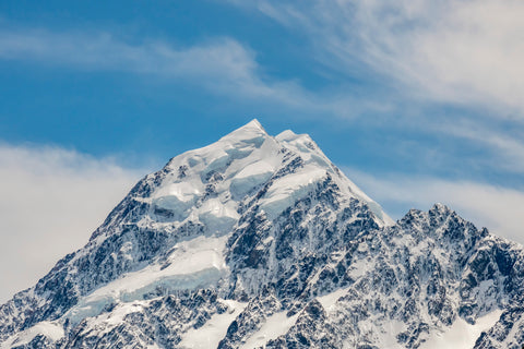 Franz Josef Peak, New Zealand. Framed acrylic photo and unframed photo for sale with free shipping in the USA.