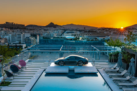 Sunset Grand Hyatt Athens, Greece. Photo framed in acrylic and unframed photo and free shipping in the USA.