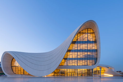 Heydar Aliyev Center, Baku, Azerbaijan. Photo framed in acrylic and unframed photo with free shipping in the USA.