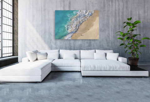 Waves crashing on Penida Beach, Bali Indonesia. Framed acrylic photo, unframed photograph for sale, free shipping in the USA
