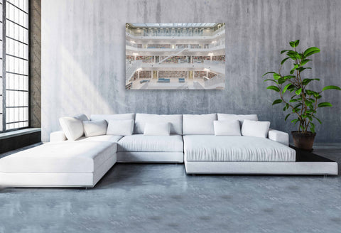 Stuttgart Library IX - Stuttgart, Germany. Photo of white library for sale framed, unframed with free shipping.
