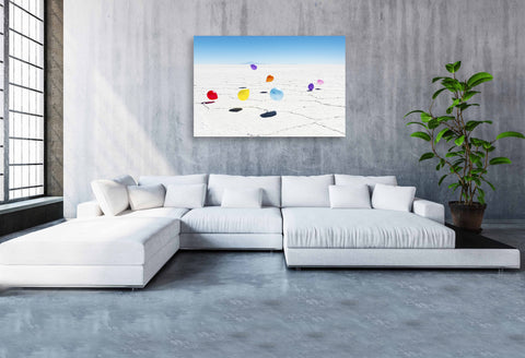 Uyuni Balloons on Salt Flats of Bolivia.  Framed acrylic photo and unframed photo for sale with free shipping in the USA