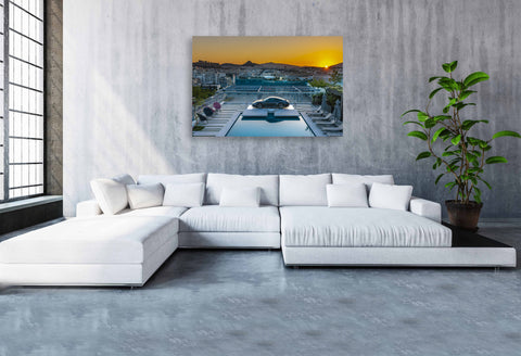 Sunset Grand Hyatt Athens, Greece. Photo framed in acrylic and unframed photo and free shipping in the USA