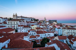 Lisbon at Sunset Pink Sky in Portugal